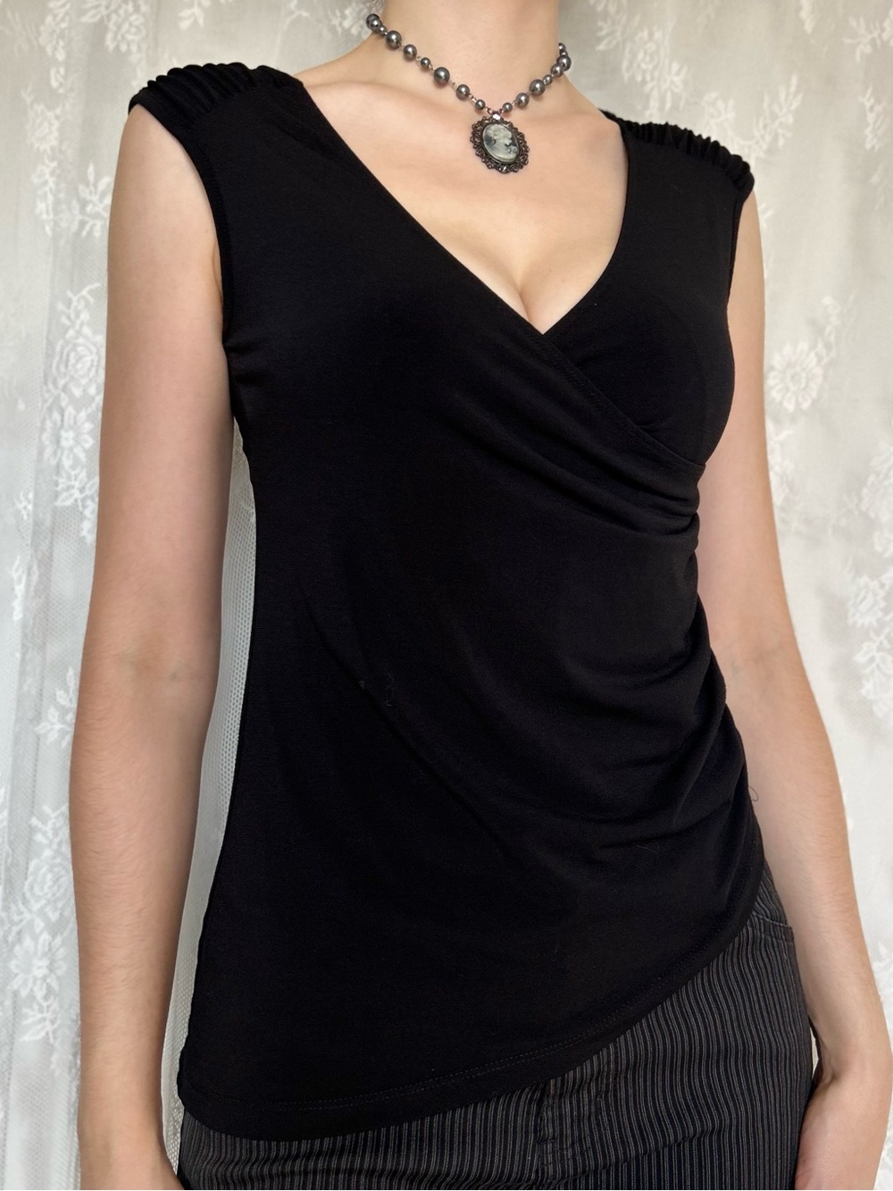 Vampy Whimsygoth Black Fitted Blouse